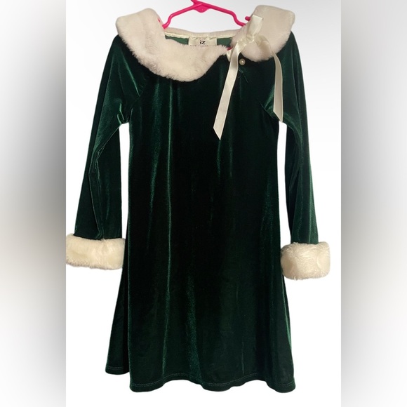 iZ byer California Christmas dress for girls color: green size: 6 - Picture 1 of 5